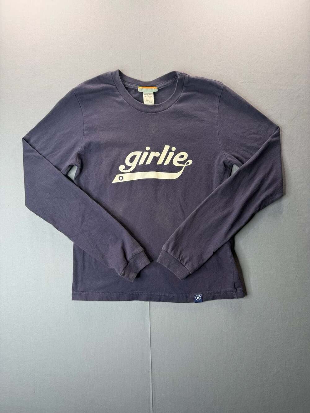 Vintage Y2K Hurley Girlie Long Sleeve Navy Blue T-Shirt M